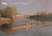 Thomas Eakins max schmitt in a single scull painting